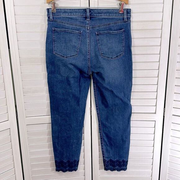 Talbots Jeans Size 8 Flawless Mid-Rise Slim Ankle Scalloped Detail - Picture 5 of 12